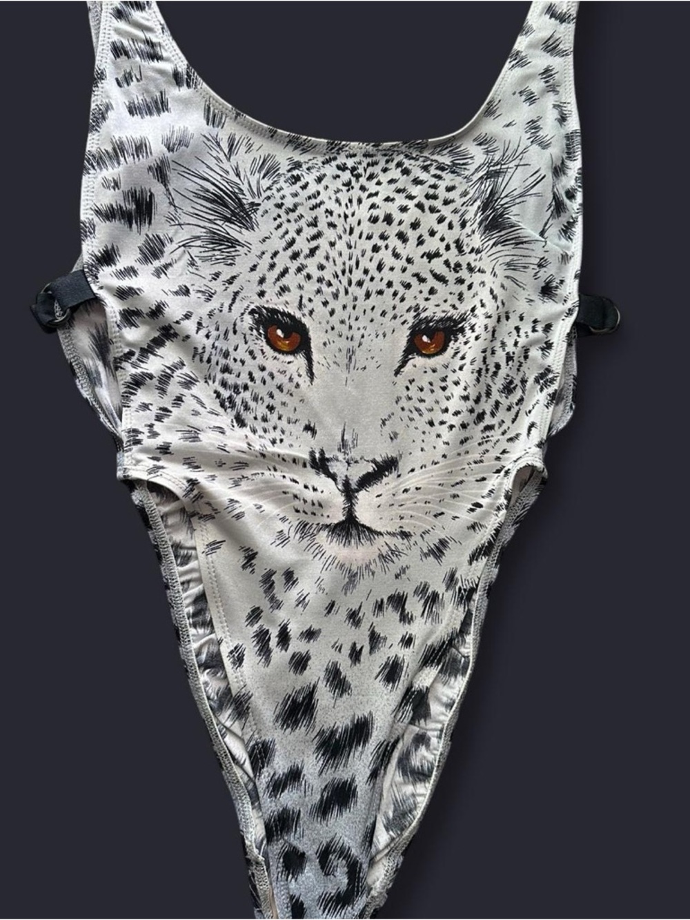 White Leopard Face One-Piece Swimsuit for Women